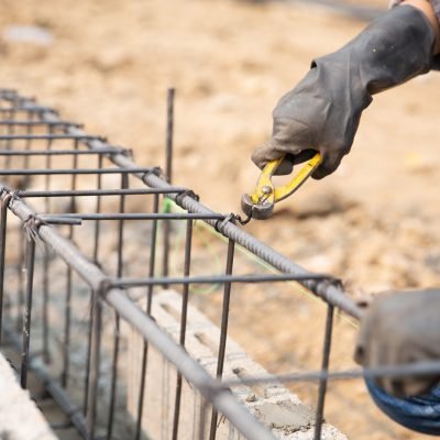 steel bar on site of construction
